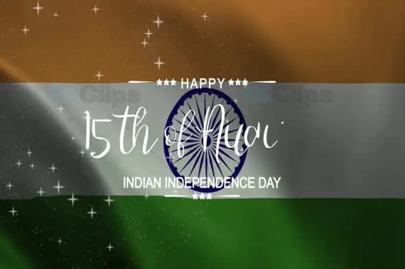 Indian Independence Day Glowing Flag Animation