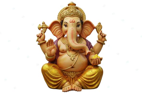 Luminous Ganesha Idol on White