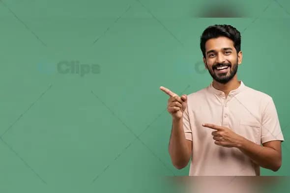 Dynamic Young Professional Guiding Gesture