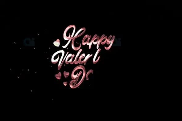 Romantic Rose Gold Valentine's Day Text Animation