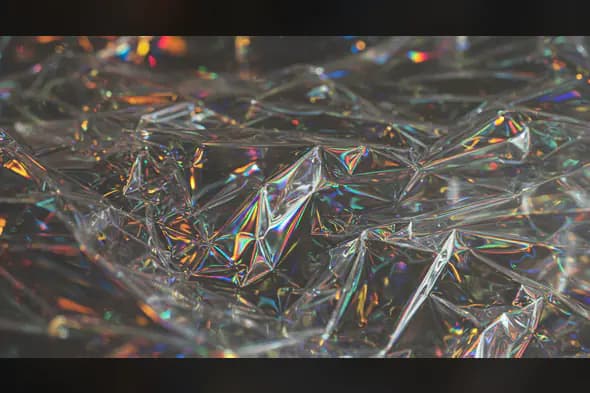 Holographic Crumpled Plastic Texture Background