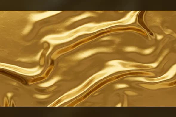 Golden Melted Metallic Wave Texture