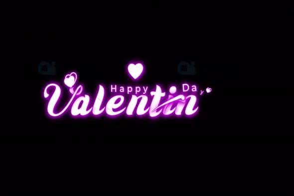 Happy Valentine's Day Neon Text Animation