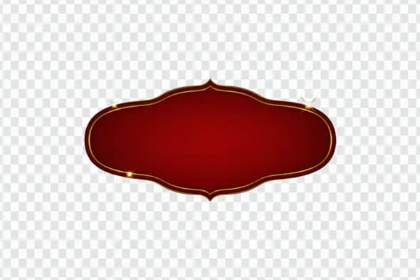 Elegant Red and Gold Label Frame PNG Clipart for Invitations and Branding