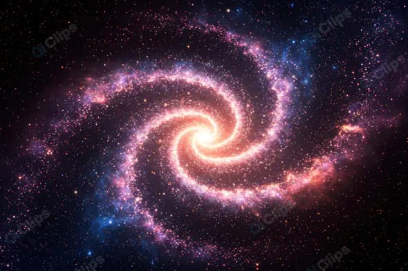 Radiant Spiral Galaxy with Glowing Arms in Deep Space