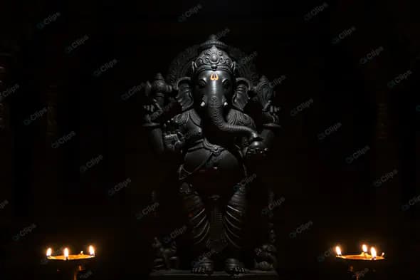 Majestic Ganesha in Divine Darkness
