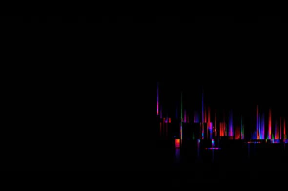 Dark Background with Neon RGB Glitch Bars for Futuristic Visual Effects
