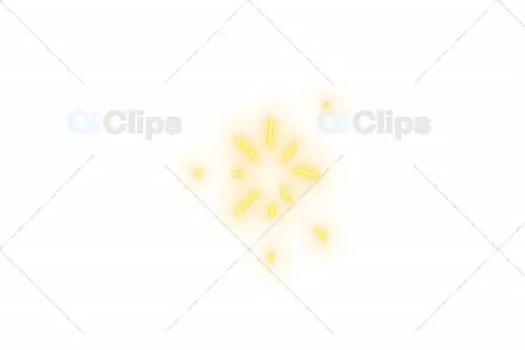 Yellow Spark Burst Animation on White Background