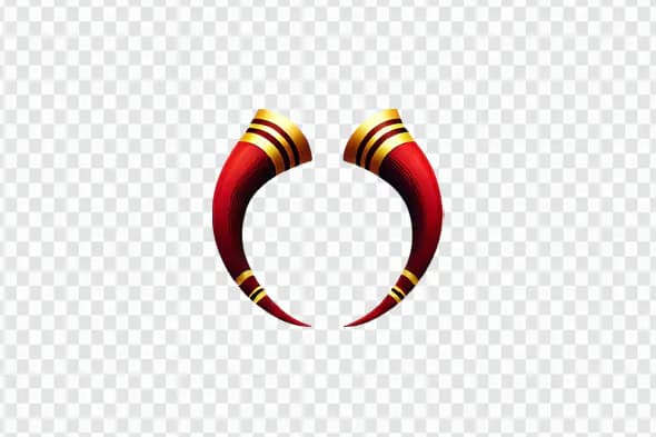 Red and Gold Devil Horns PNG Clipart for Creative Designs