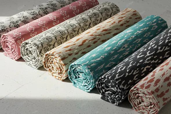 Vibrant Patterned Fabric Rolls