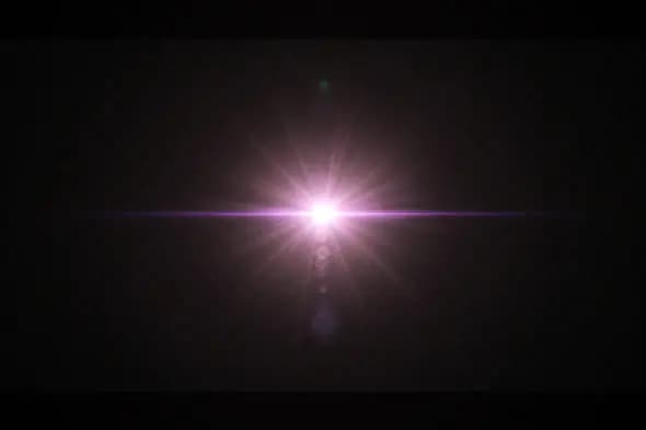 Pink Starburst Lens Flare Light Effect on Black Background