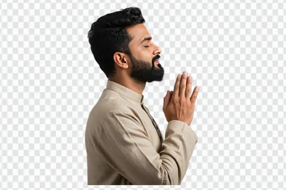 Contemplative Man in Traditional Attire