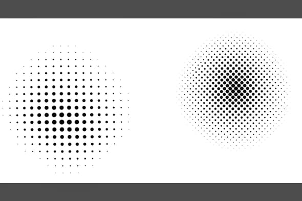 Minimal Halftone Circle Dot Texture Set for Graphic Design