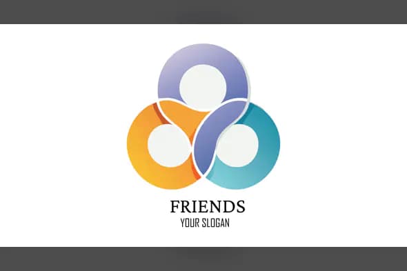 Modern Abstract Friendship and Community Logo Design