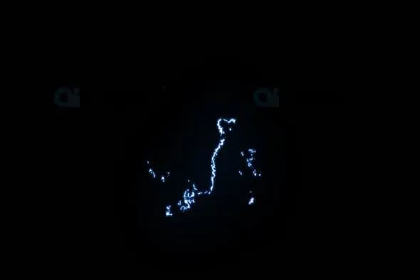 Blue Electric Sparks Animation on Black Background