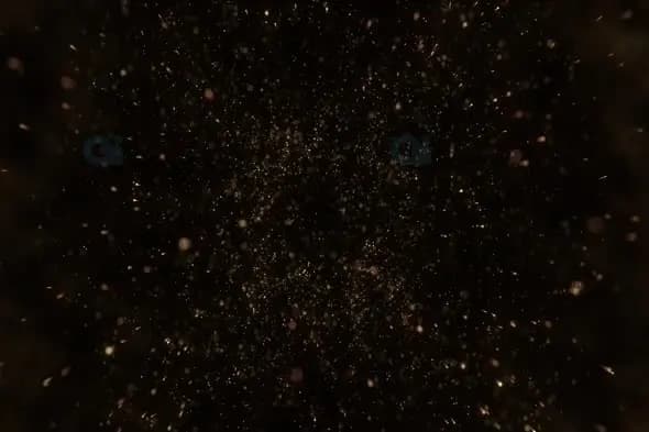 Golden Particle Burst in Space Effect