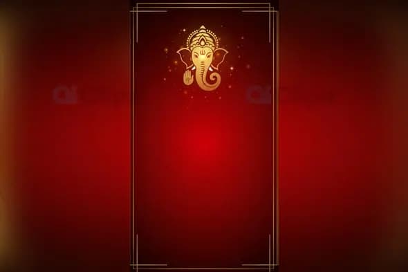 Ganesh Chaturthi Red and Gold Festive Template