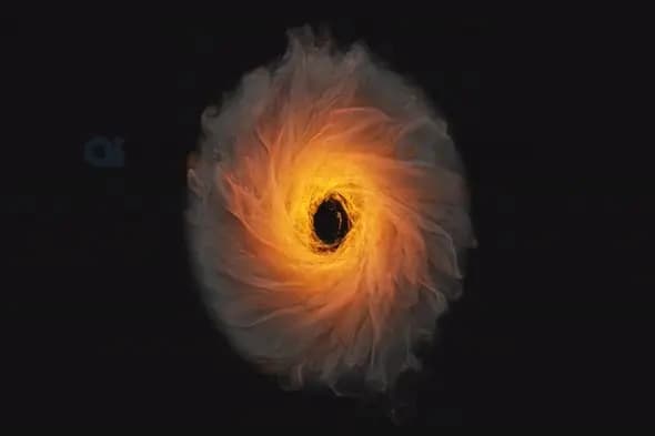 Fiery Swirling Vortex on Black Background - Dynamic Motion Graphic