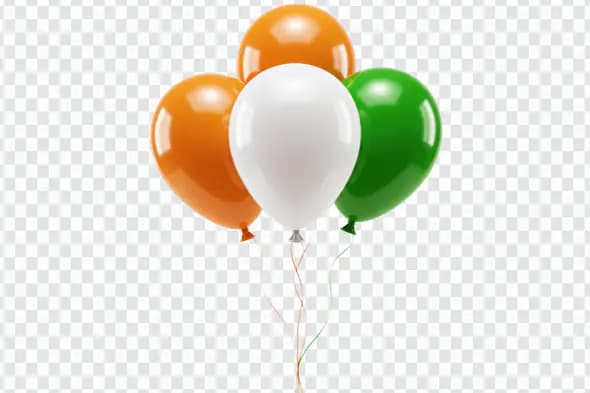 Indian Tricolor Balloon Cluster PNG for National Celebrations