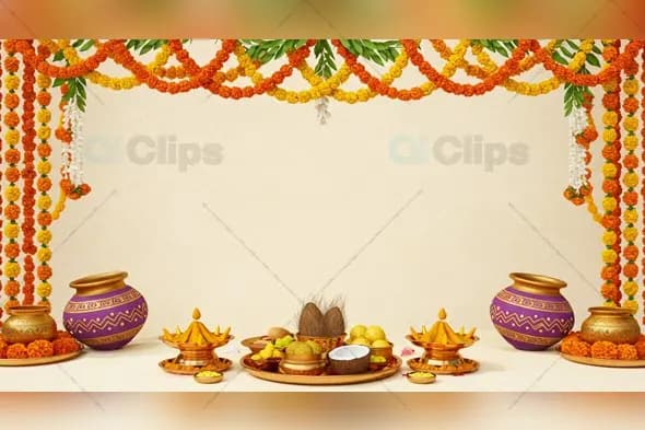 Indian Festive Pooja Setup Background