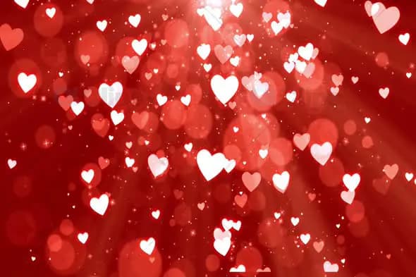 Romantic Red Heart Background with Soft Bokeh Effect
