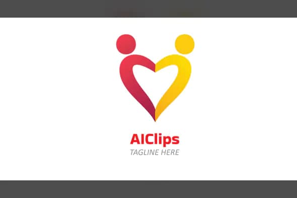 Heart-Shaped People Logo in Red and Yellow for Relationships, Healthcare, and Community Brands