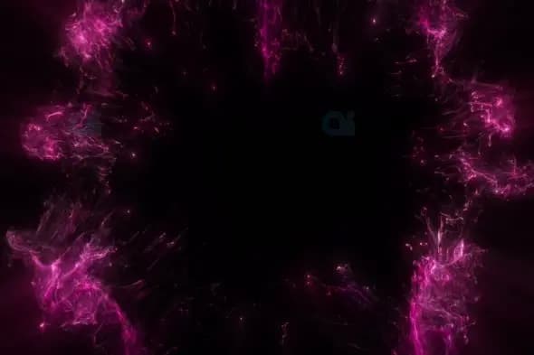 Magenta Energy Wave Circle on Black Background