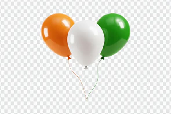 Indian Tricolor Balloon Set PNG for Republic Day & Independence Day