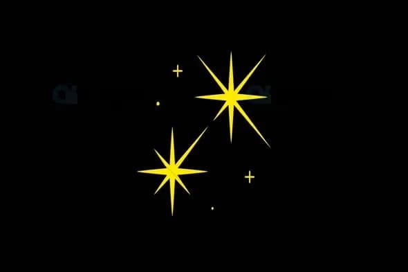 Glowing Yellow Sparkle Animation on Black Background