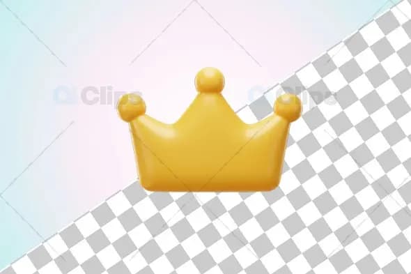 Yellow Minimalist 3D Crown Illustration