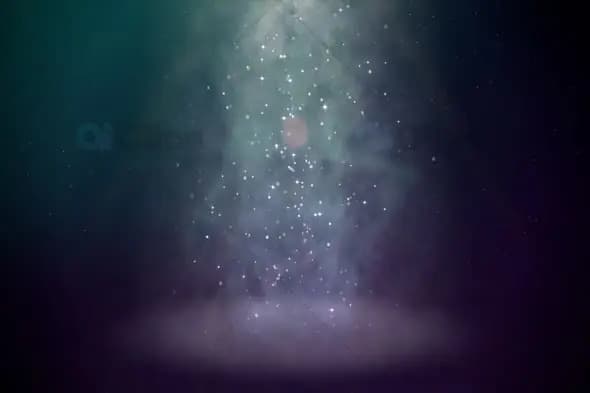 Magical Spotlight with Glittering Particles