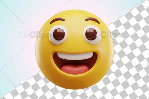 Cheerful Tongue-Out 3D Emoji