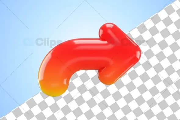 Glossy 3D Gradient Arrow Illustration