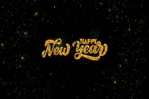 Sparkling Gold Happy New Year Animation