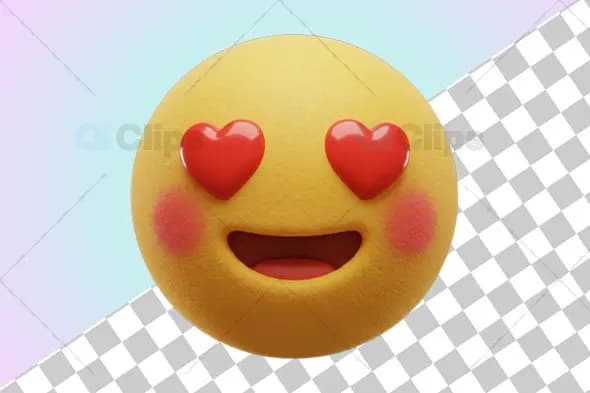 Love-Struck Heart Eyes 3D Emoji