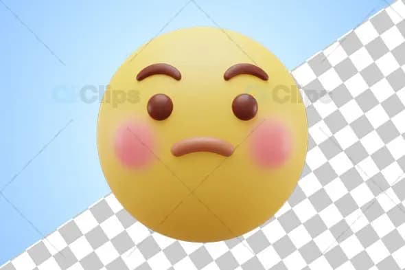 Shy Blushing 3D Emoji
