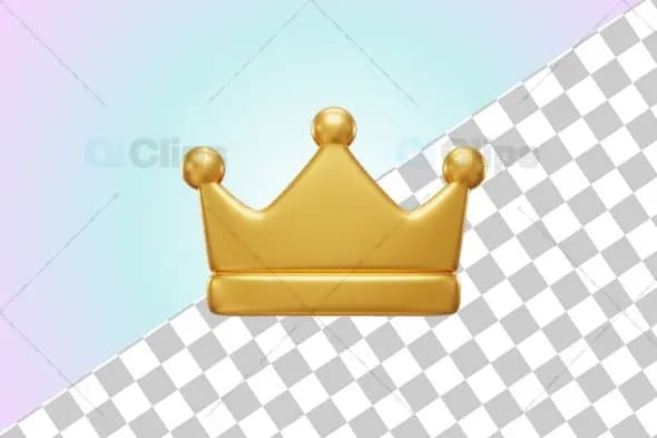 Golden 3D Crown Illustration