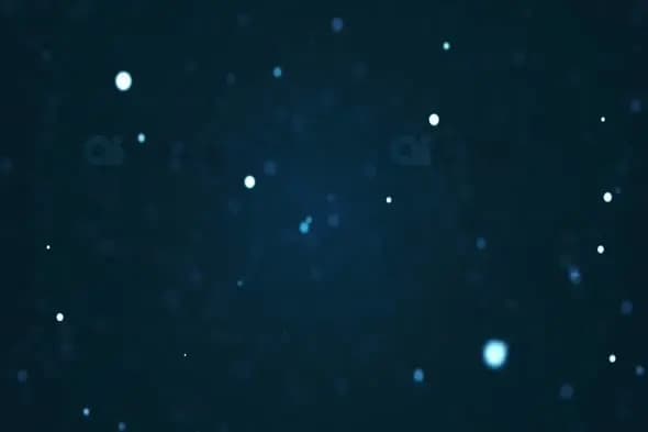 Floating Blue Particles on Dark Background