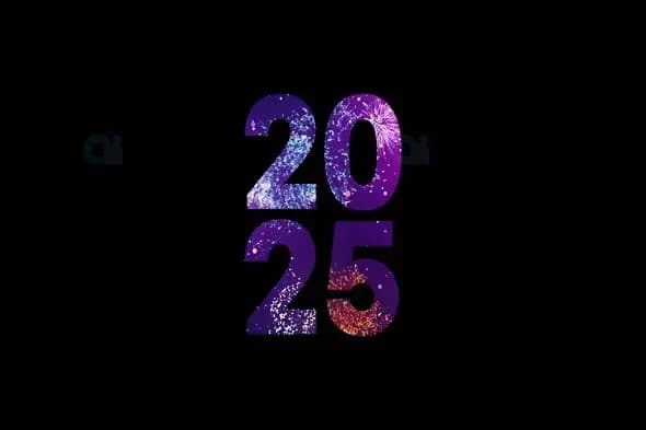 Fireworks in 2025 Typography Animation