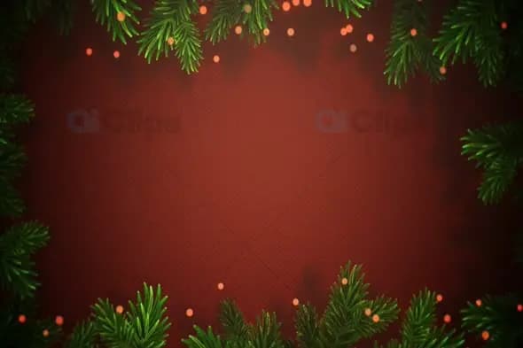 Festive Christmas Border with Evergreen Branches