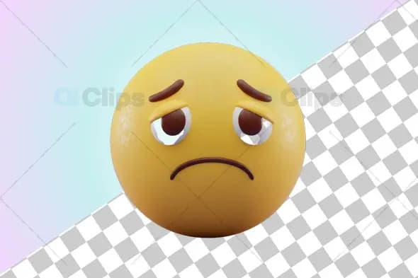 Sad Tearful 3D Emoji