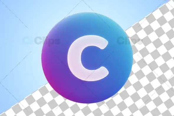 3D Gradient "C" Icon