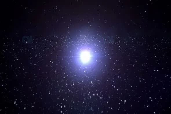 Cosmic Starfield with Central Light Burst