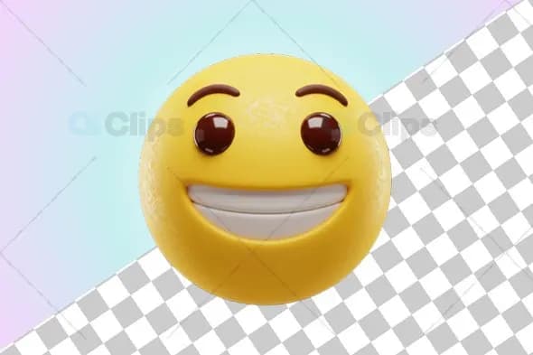 Grinning 3D Emoji Design