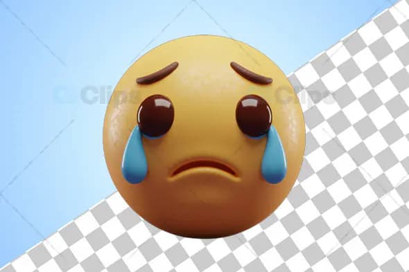 3D Crying Emoji PNG
