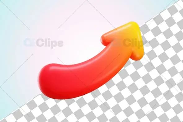 Curved 3D Gradient Upward Arrow Illustration