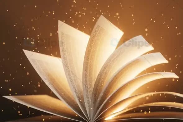 Magical Open Book with Glowing Pages Animation