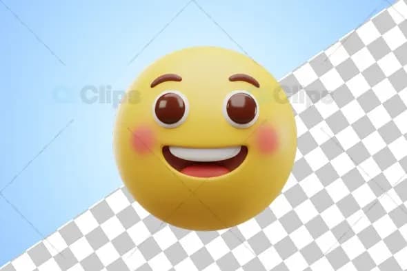 Cheerful Blush 3D Emoji