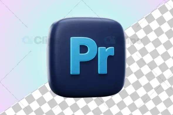 3D Premiere Pro Glossy Icon