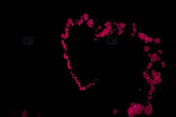 Romantic 3D Heart Made of Falling Petals